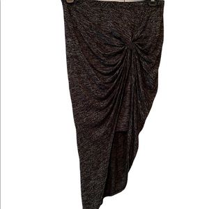 Hi-lo grey skirt. Very flattering and goes great with a crop top!